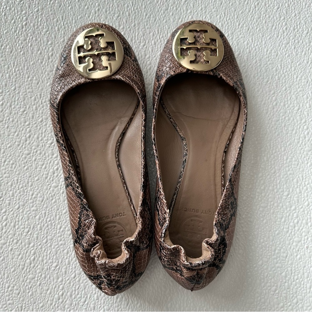 Tory Burch Snakeskin Reva Ballet Flats size 7